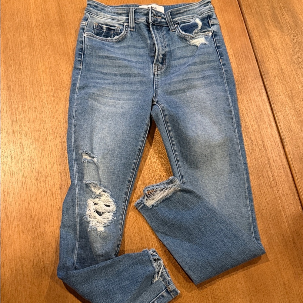 MICA Distressed Stretchy Blue Jeans